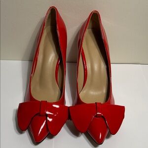 Elegant Red Bow Women's Heels